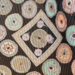 HERMES Belles De Mexique Plisse Silk Scarf